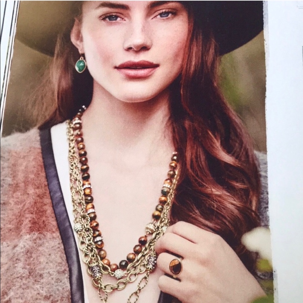 New Chloe + Isabel Tiger Eye Convertible Necklace - Picture 6 of 12